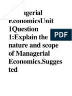 Managerial Economicsunit 1:explain The Nature and Scope of Managerial Economics - Sugges Ted