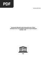DECLARAÇÃO MUNDIAL SOBRE EDUCAÇÃO PARA TODOS