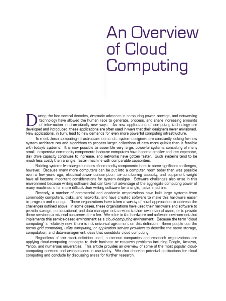 Cloud Computing Overview | PDF