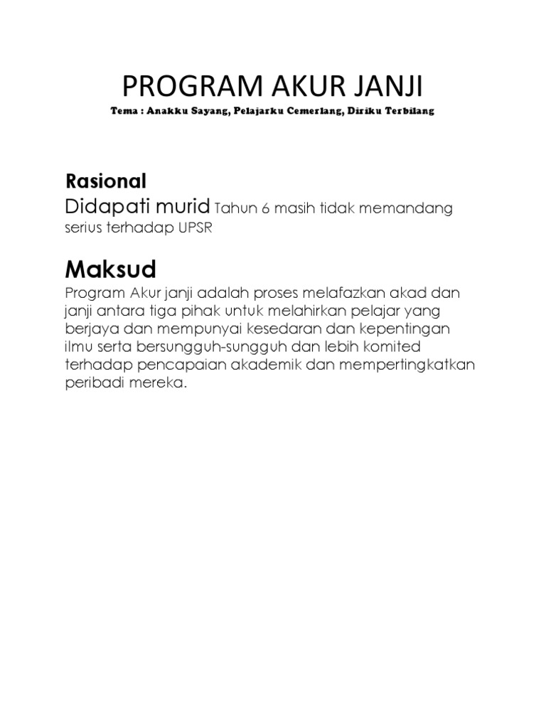 Program Akur Janji | PDF