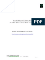 Emerald Bibliographic Citation Guide: (For Endnote, Reference Manager, Procite and Refworks)