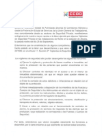 UGT-CCOO. Comunicado manifestando su repulsa a la labor ejercida por algunos vigilantes en la estación de Atocha el 25 de septiembre (01.10.12)