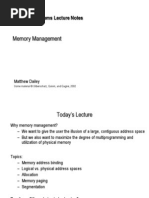 Memory Management: Operating Systems Lecture Notes