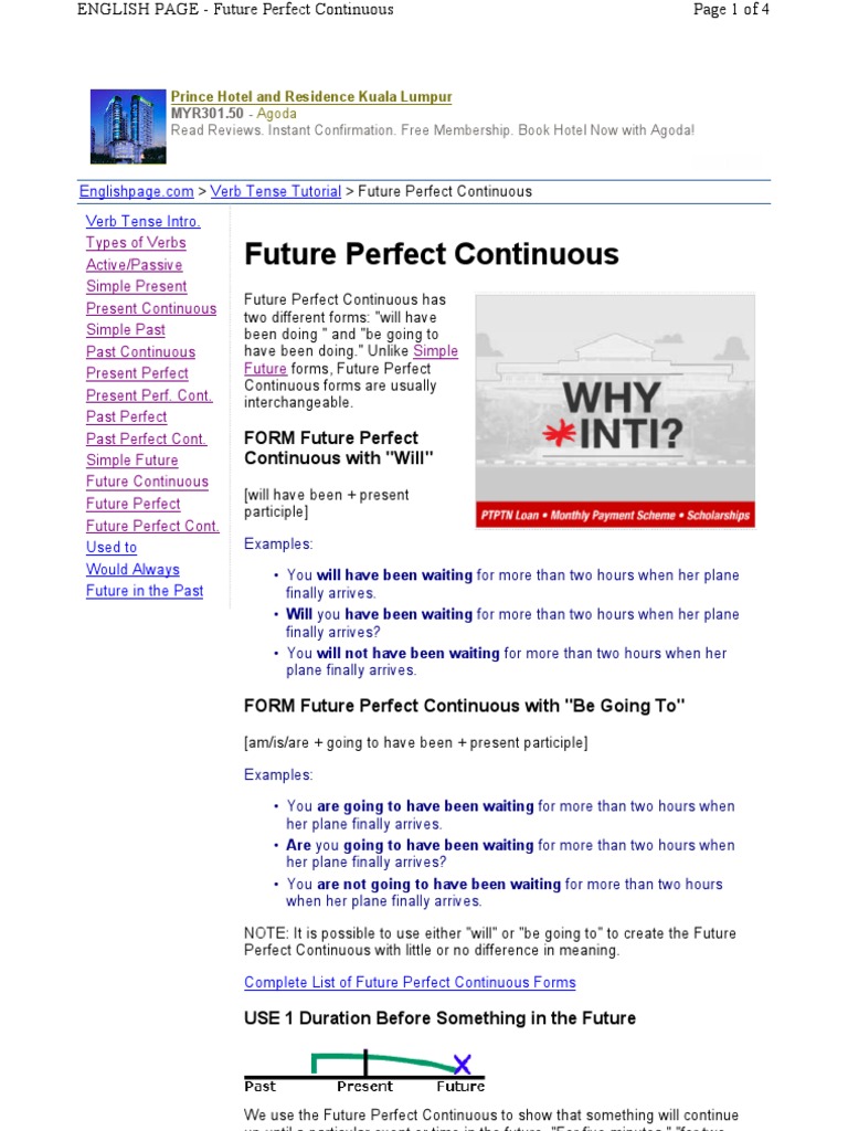 Future Perfect Continuous | PDF | Perfect (Grammar) | Verb