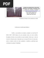 Certificado de Identificacao Botanica