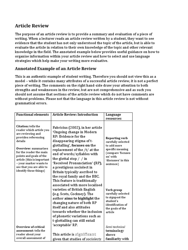 article review on education