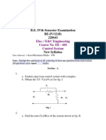 B.E. Ivth Semester Examination Be-Iv/12 (B) 228641: Elec. / E&C Engineering Course No. Ee - 402 Control System