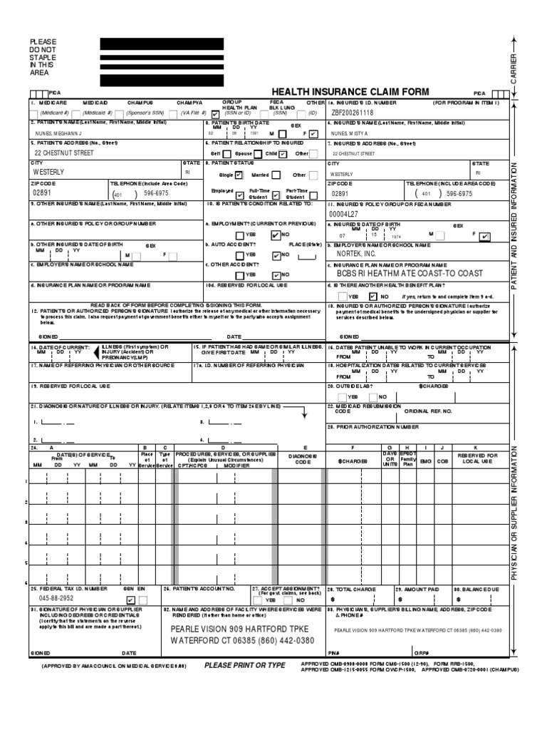 Health Insurance Claim Form | PDF | Medicare (United States) | Federal ...