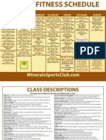 Minerals Sports Club August Fitness Schedule