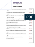 Formal Letter Writing Answers