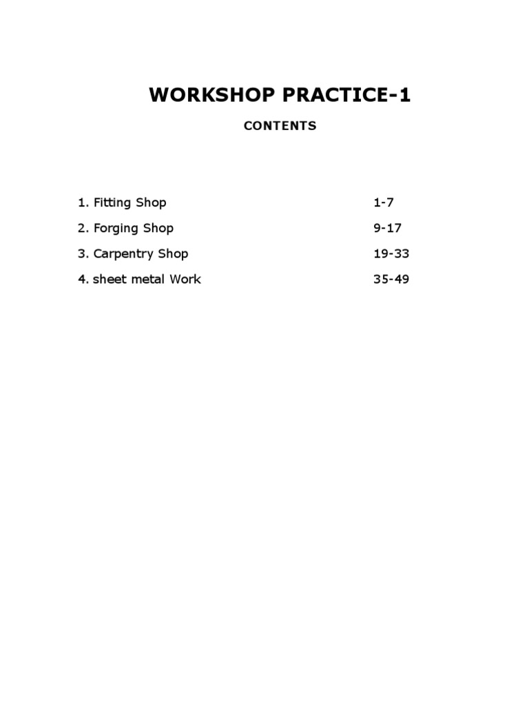 Diploma I Year Workshop Practice -I Manuals MEchanical Engg | Forge | Sheet  Metal