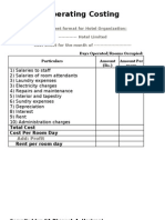 Operating Costing Hotel