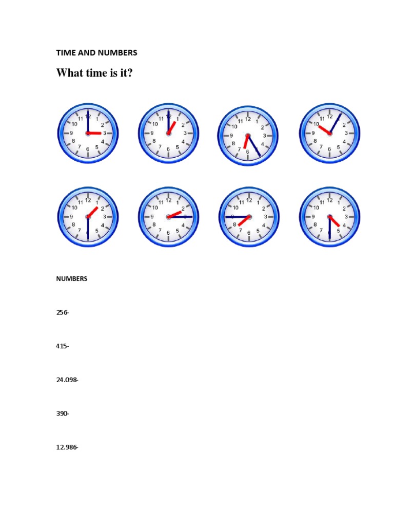 Time and Numbers | PDF