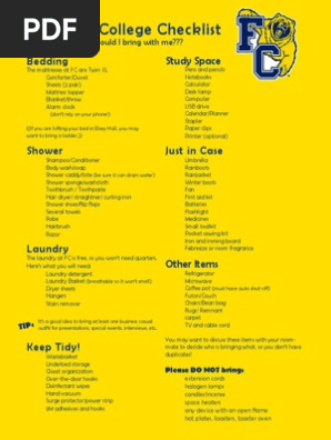 What to bring to FC!