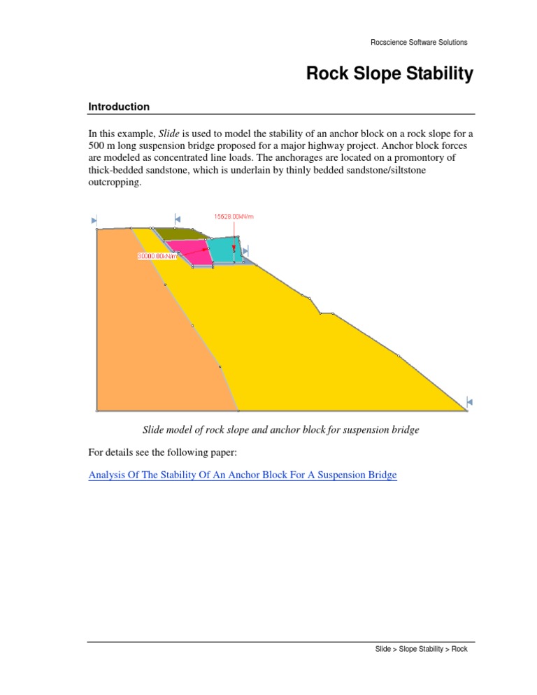 Rock Slope Stability Software Stability Analysis Of Rock Slope And