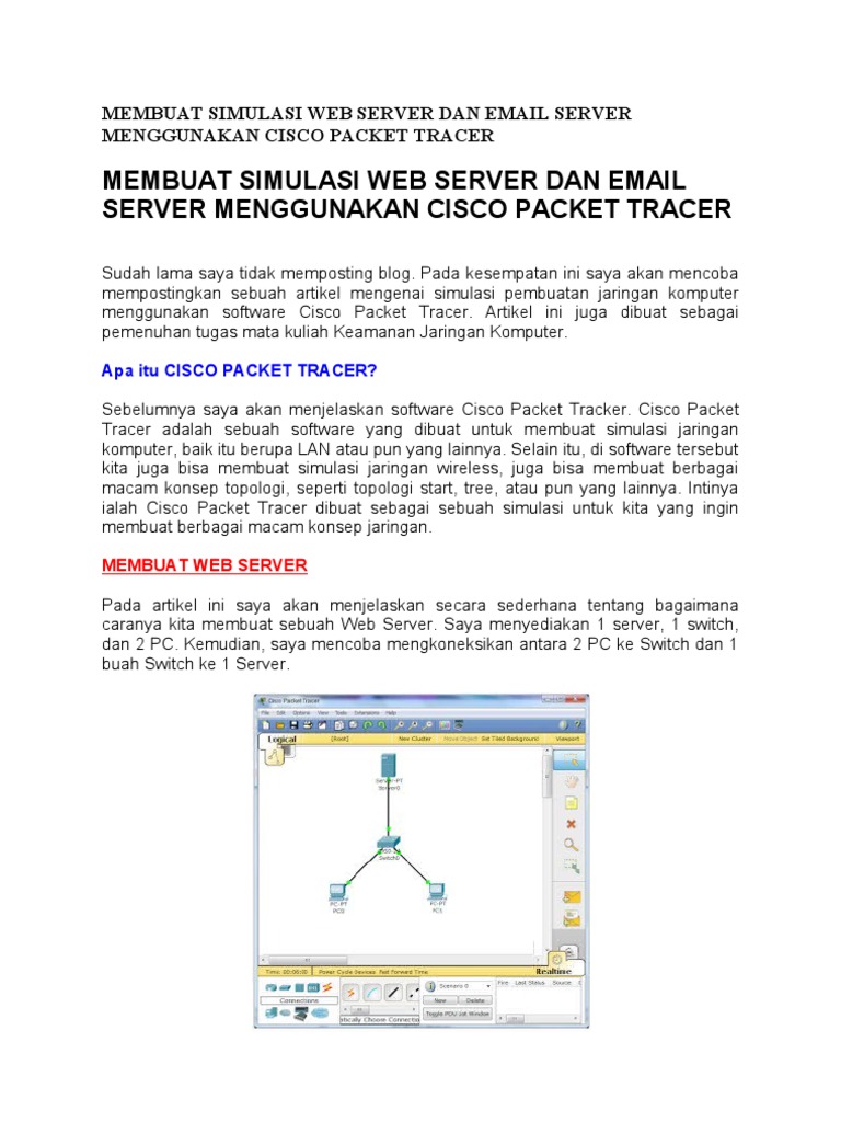 Membuat Simulasi Web Server Dan Email Server Menggunakan Cisco Packet ...