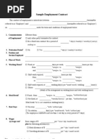 Employment contract Sample