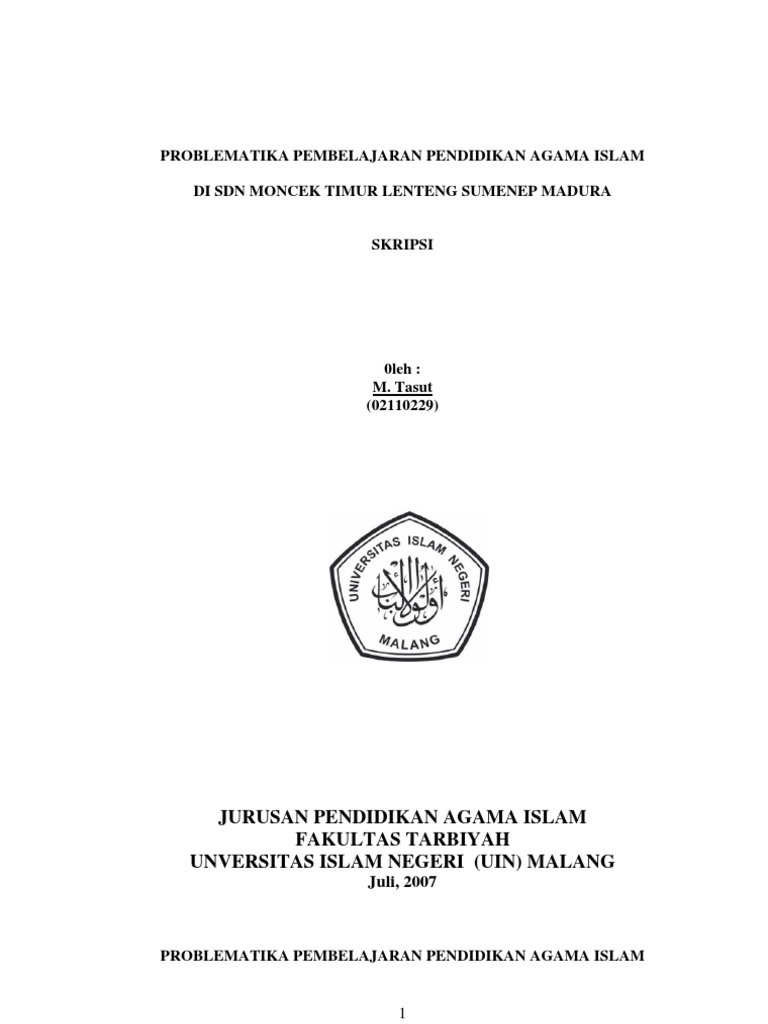 Problematika Pembelajaran Pendidikan Agama Islam