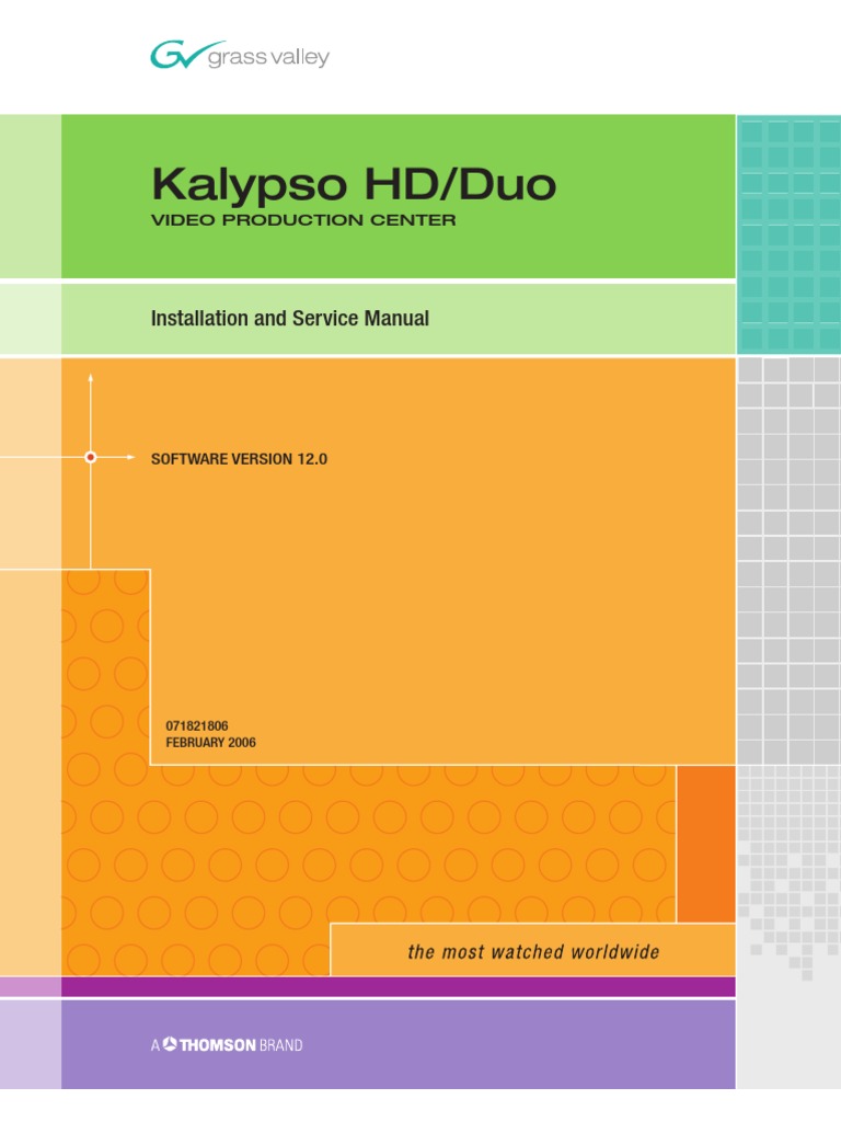 Kalypso - Installation Service Manual V12 | PDF | Documentation | World ...