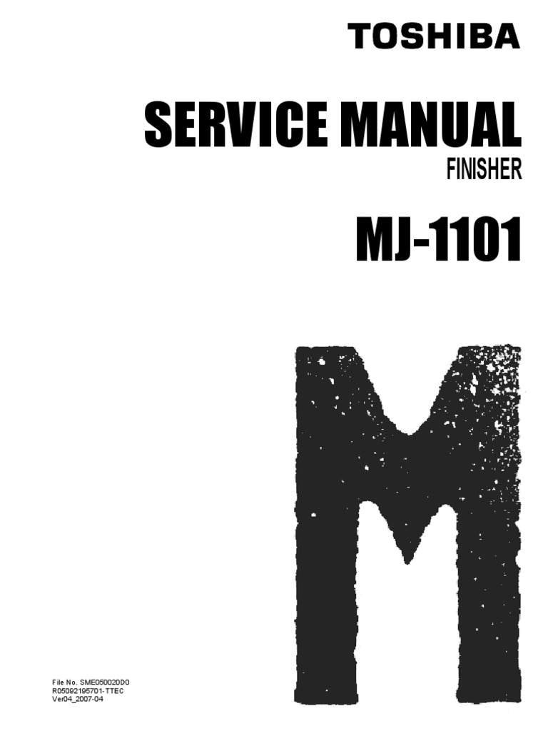 Toshiba MJ-1101 SM Finisher | PDF | Manufactured Goods | Computing And ...