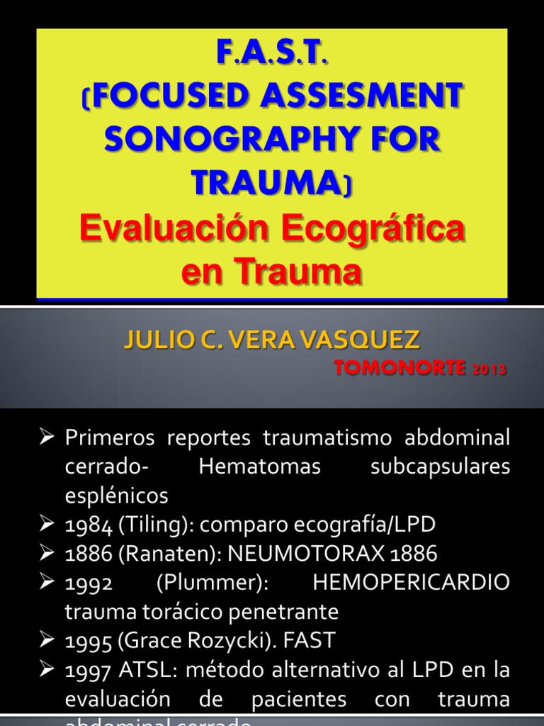 Protocolo FAST en Trauma Abdominal | PDF | Lesión | Ultrasonido médico