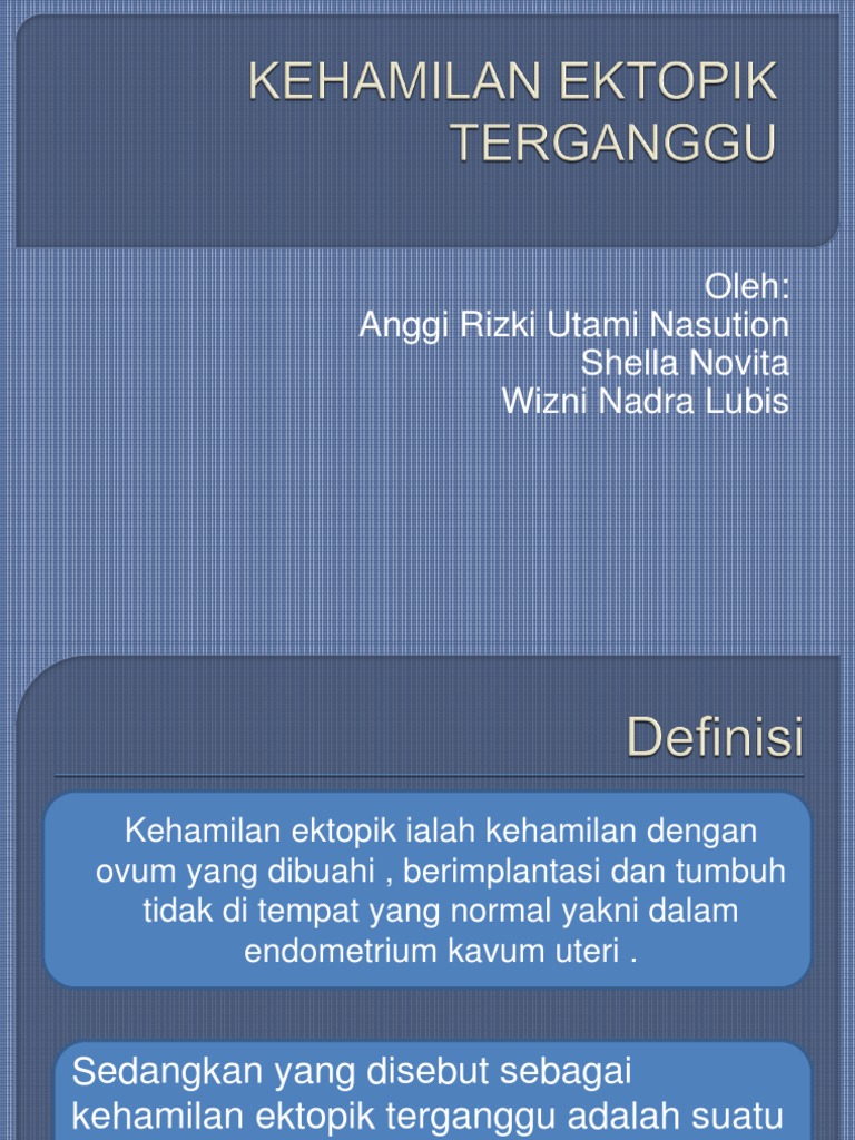 Kehamilan Ektopik Terganggu | PDF