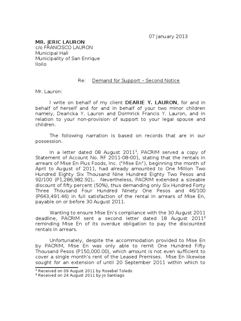 2nd reminder letter for payment image