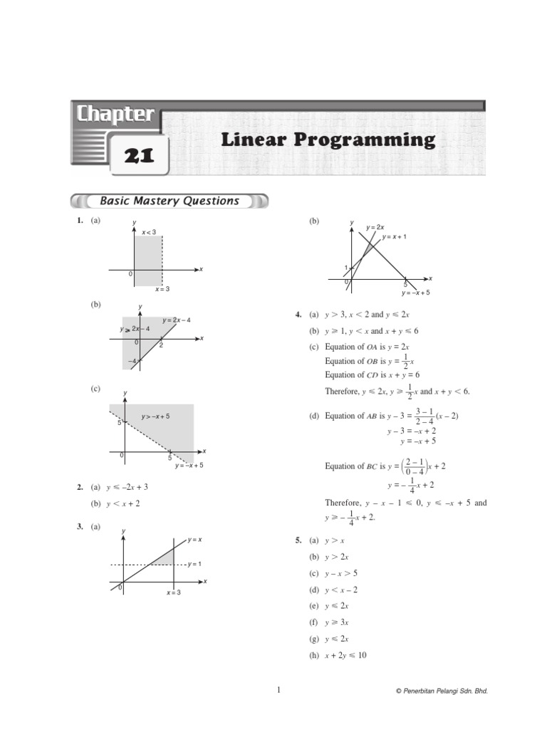 Linear Programming | Physics & Mathematics | Mathematics