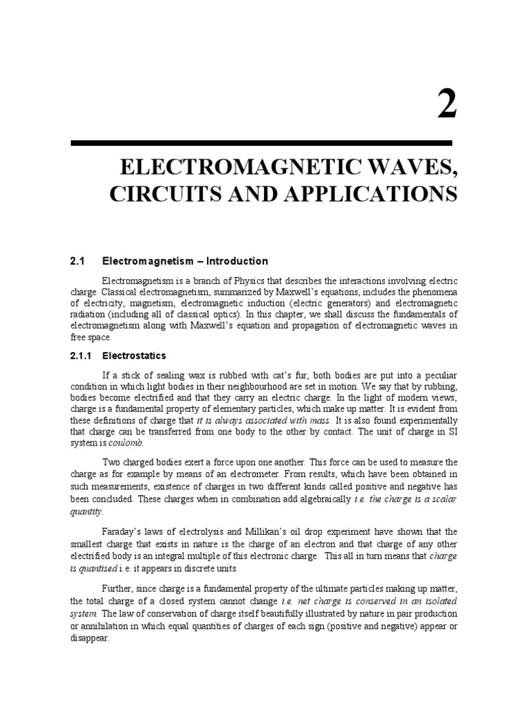 Electromagnetic Waves, Circuits and Applications | PDF | Permittivity ...