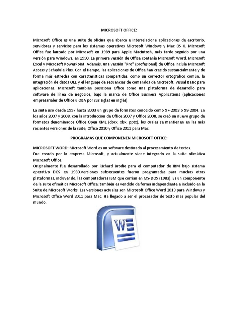 Microsoft Office: Suite de oficina | PDF | Microsoft Office | Software ...
