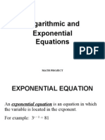Logarithmic and Exponential Equations: Math Project