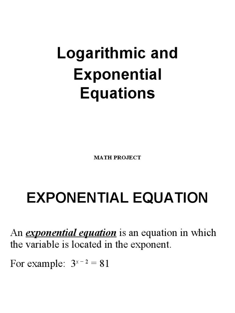 Solving Logarithmic and Exponential Equations | PDF