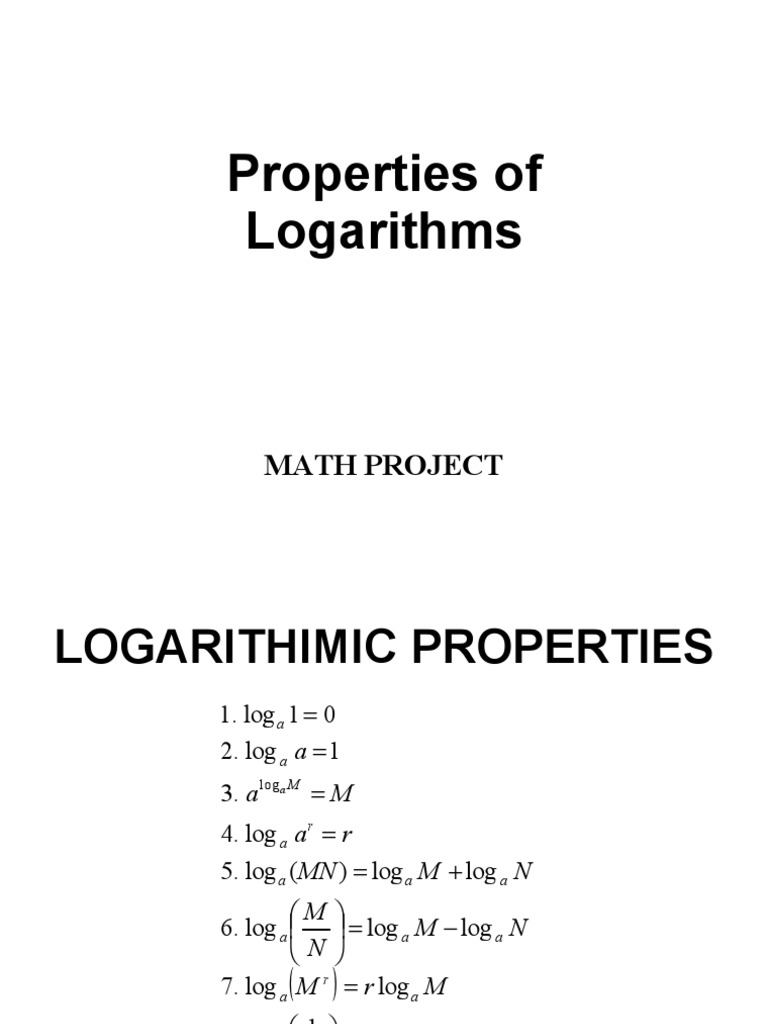 PC Logarithm Properties | PDF | Teaching Methods & Materials