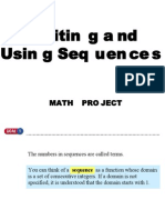 Writin G A ND Usingsequences: Math Pro Ject