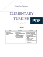 Elementary Turkish Unit 4