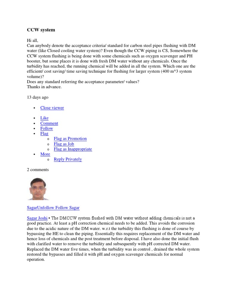 CCW System | PDF | Chemical Substances | Oxygen