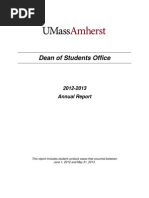 UMass-Amherst Dean of Students Office Annual Conduct Report 2012-2013