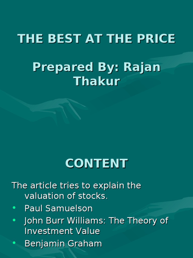 Understanding Investment Value Theory | PDF | Value Investing | Investing