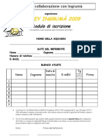 Modulo Iscrizione Senior 2009