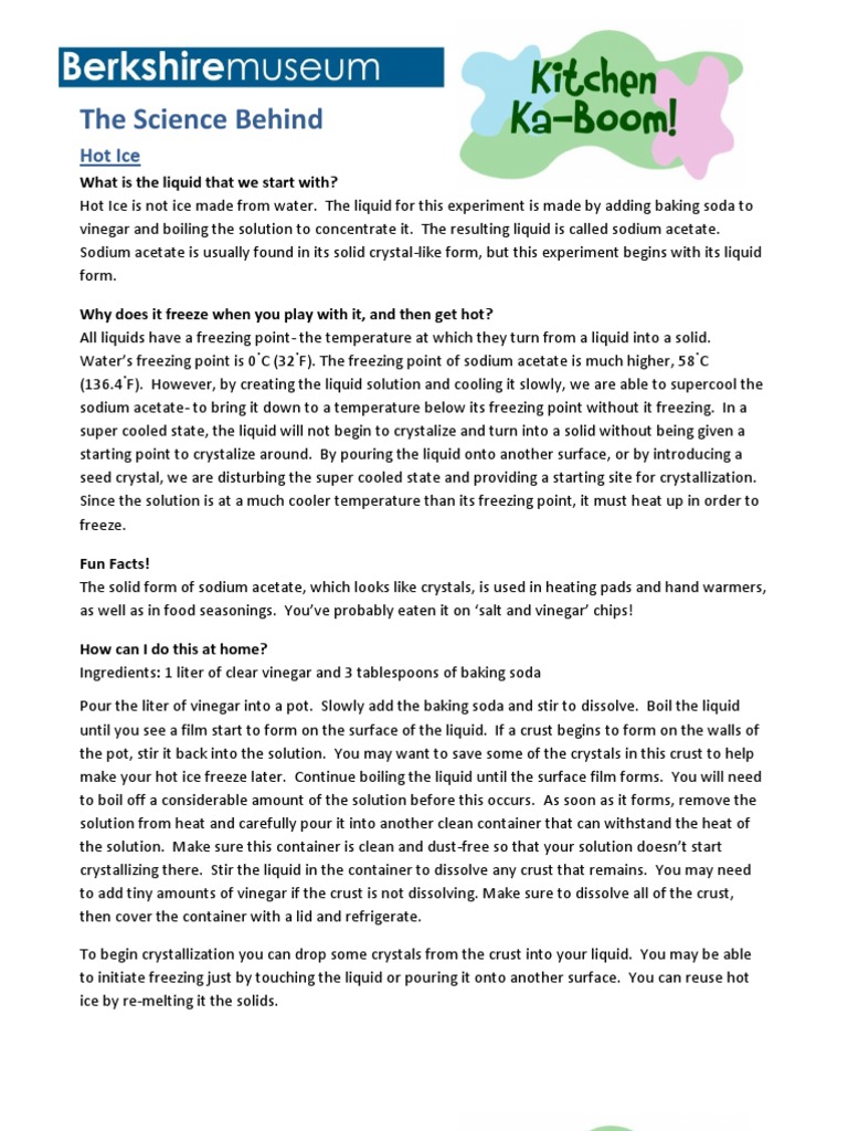 The Science Behind Hot Ice PDF Peroxide Freezing