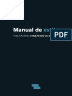 Manual de Estilo Para Publicaciones. Universidad de Alicante