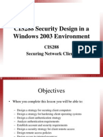 CIS288 Security Design in A Windows 2003 Environment: CIS288 Securing Network Clients