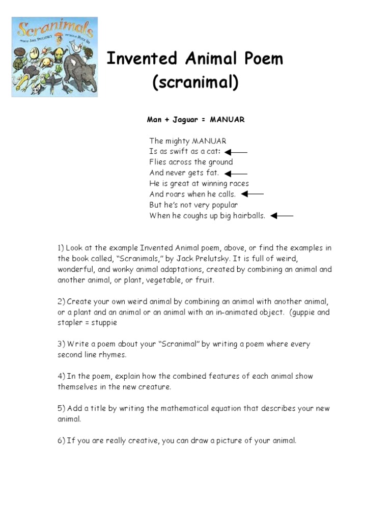 Invented Animal Poem PDF
