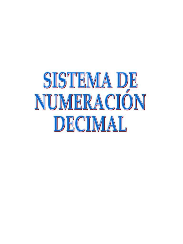 Sistema de Numeracion | PDF | Decimal | Números