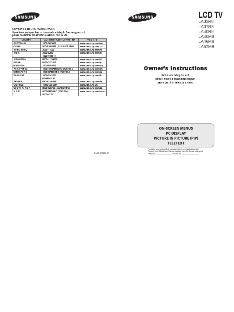 LCD TV: Owner's Instructions | PDF | Hdmi | Media Formats