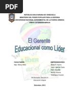 Trabajo El Gerente Educacional Como Lider
