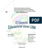 Trabajo El Gerente Educacional Como Lider