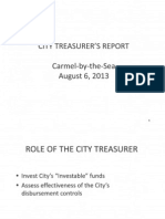 Report From City Treasurer 08-06-13