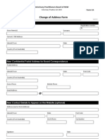 Change of Address Form: Individual Details