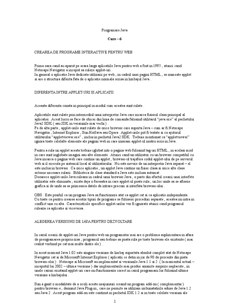 Curs 6 Java | PDF
